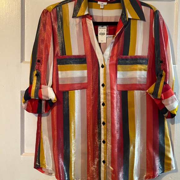 Cool mutli color blouse. Super cute - Picture 1 of 1